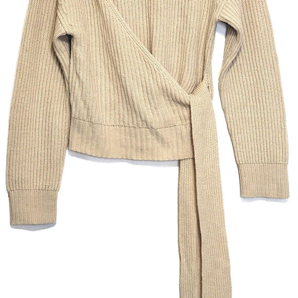 ASTR The Label Sora Mock Neck Cutout Tie Waist Sweater Cream Beige Size M - Picture 5 of 15